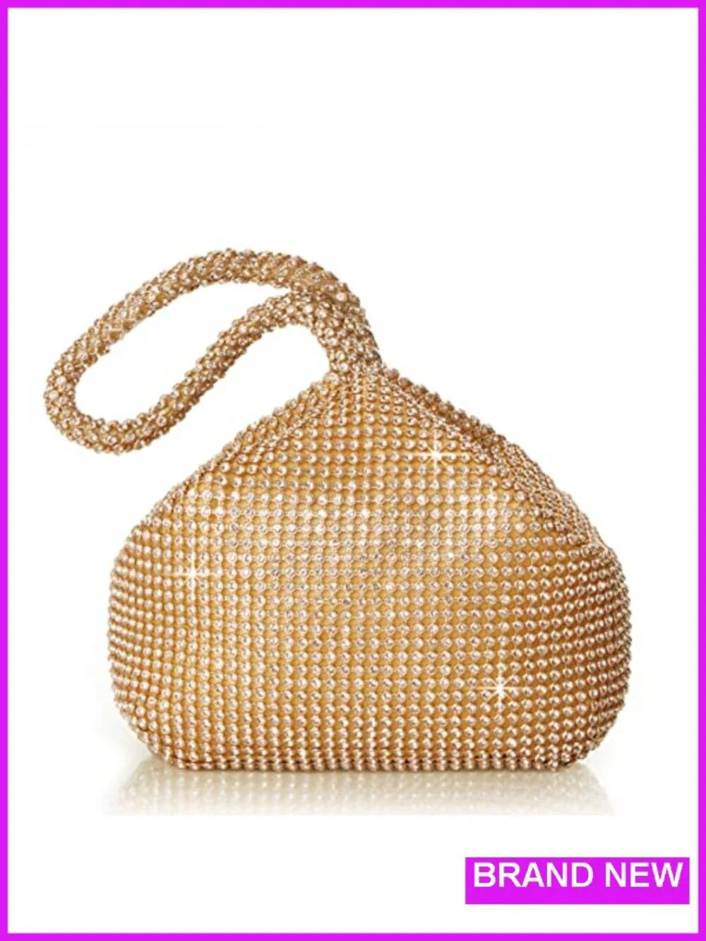 Rhinestone Satin Clutch Sparkly Glitter Evening Bag Triangle Purse